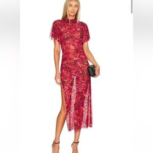 Misa Los Angeles Vibrant Red Midi Dress